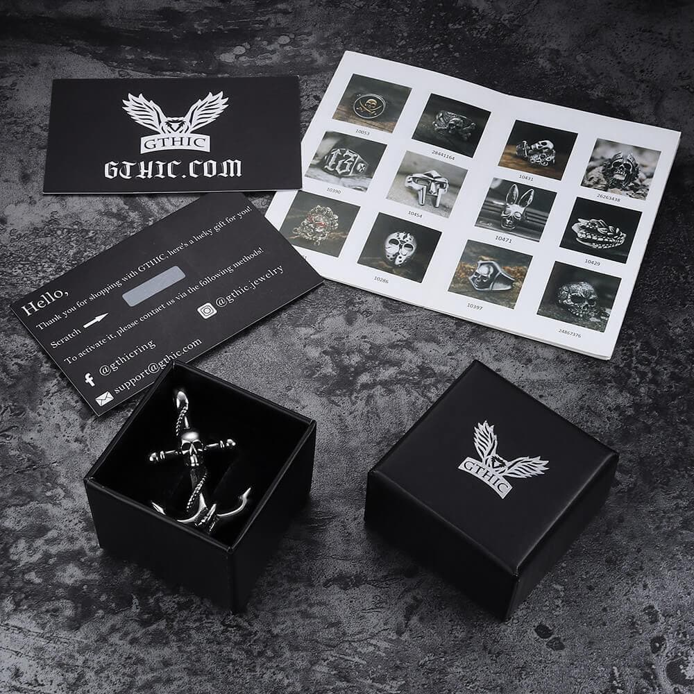 Anchor Stainless Steel Skull Pendant