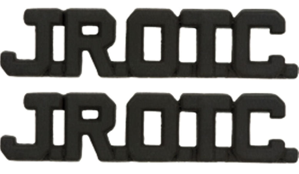 JROTC Collar Letter Insignia - Black Metal Pin-On - PAIR