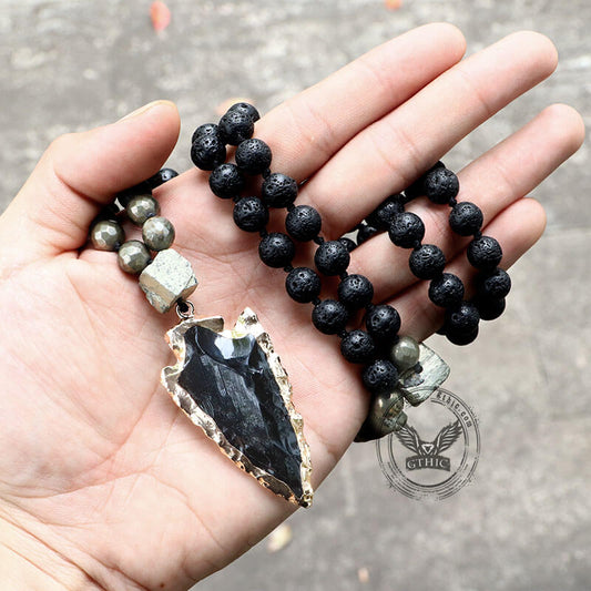 83 CM Arrow Natural Stone Viking Pendant