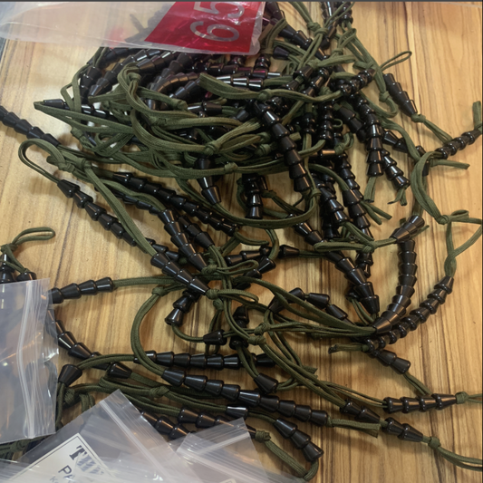 OD Green Military Pace Counter- Black Ranger Beads