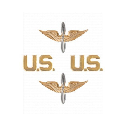Aviation Officer Branch Insignia Set with U.S. Letters