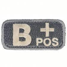 Blood Type Morale Patches with Hook Backing