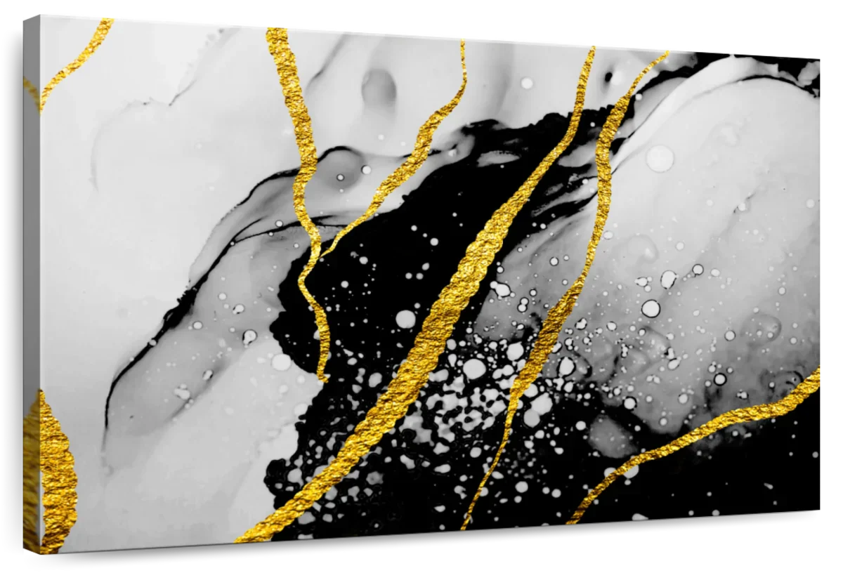 Gold Foil Abstract Wall Art