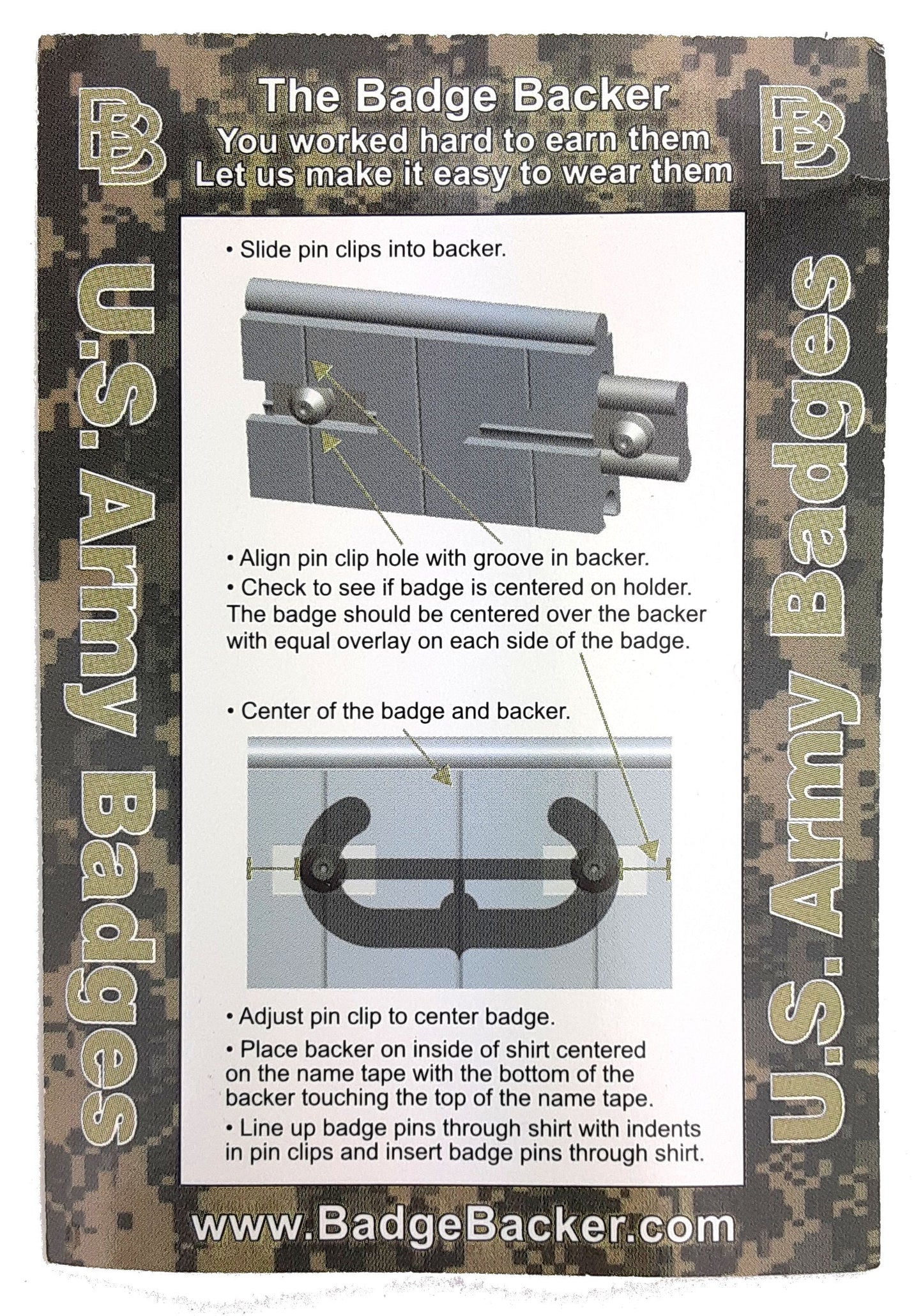 U.S. Army Badge Backer for Qualification Badges