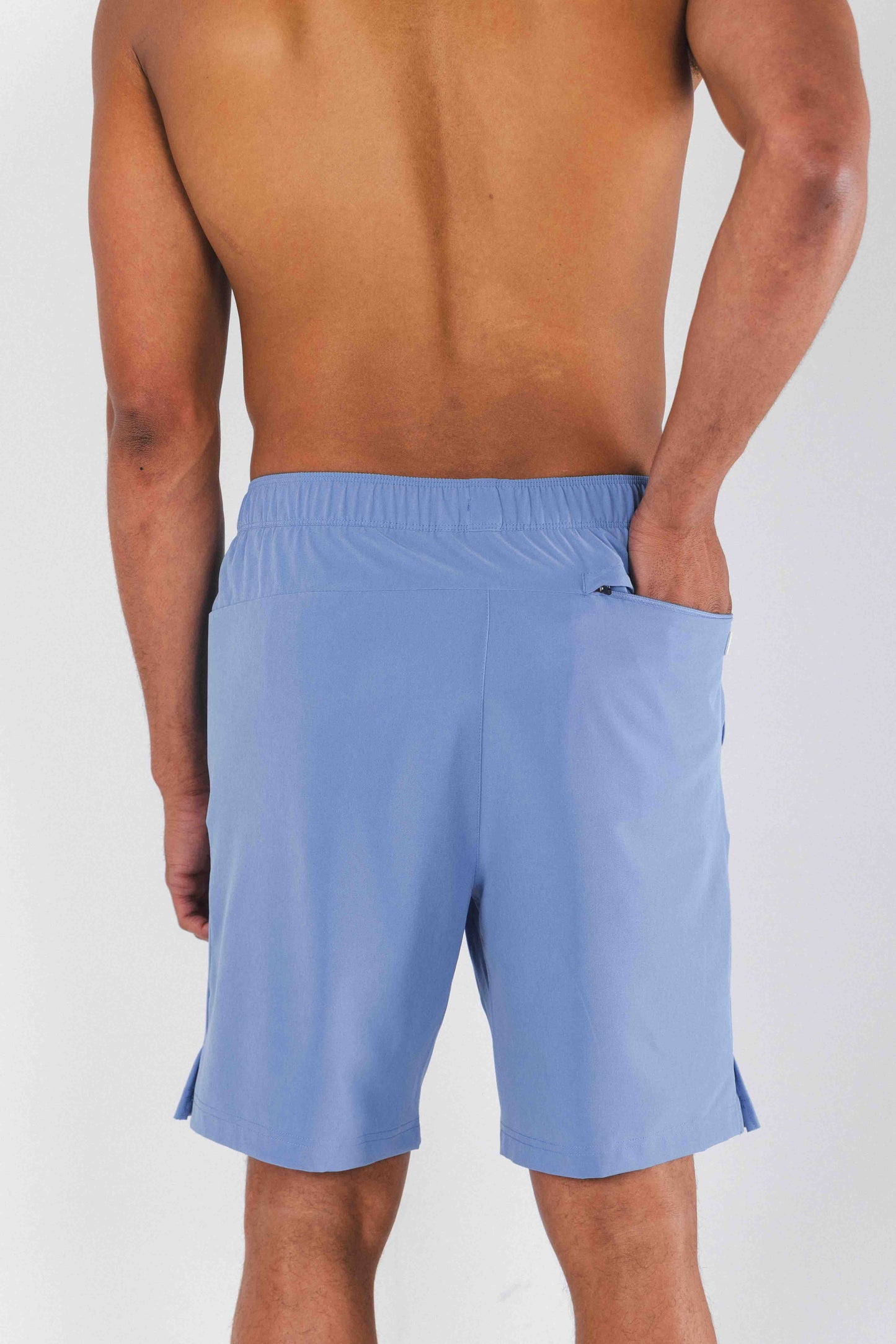 The Belly Flop | Blue and Green Ball Hammock® Pouch 8" Swim Trunks