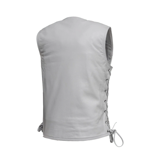 Beryl - Women's Motorcycle Leather Vest - White