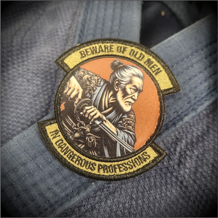 Samurai - Beware of Old Men - In Dangerous Professions - 3" Embroidered/Sublimated Patch