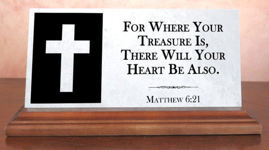 Bible Verse Marble Plaque – Custom Christian Gift with Cross and Personalized Scripture