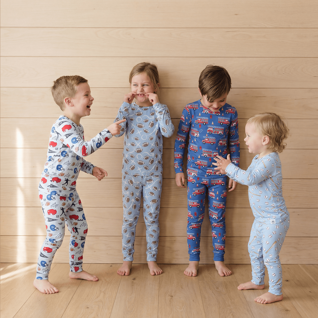 Blue Fire Truck Big Kid Pajama