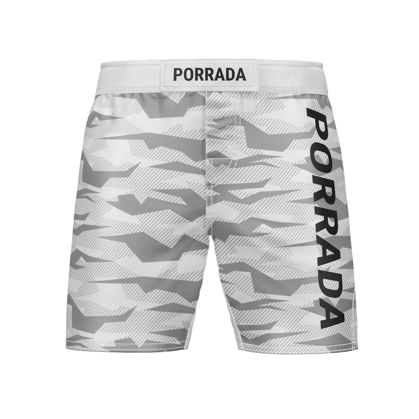WHITE CAMO FIGHT SHORTS