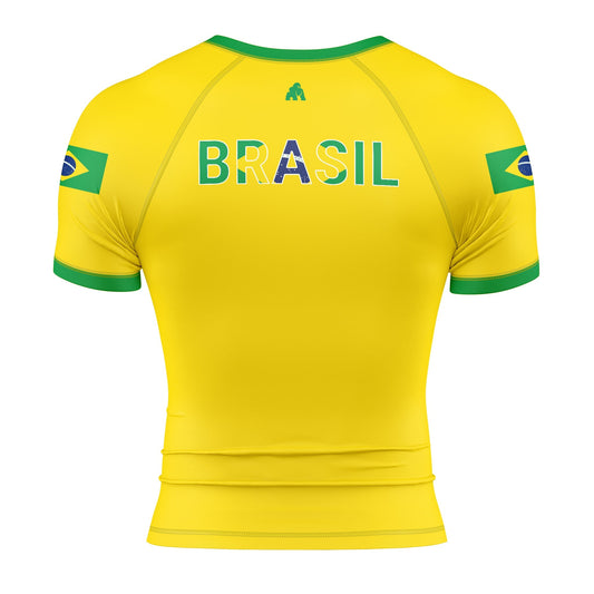 BRAZIL FLAG SHORT SLEEVE RASH GUARD
