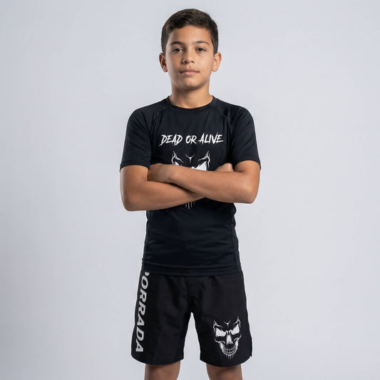 SKULL KIDS SHORT SLEEVE RASH GUARD