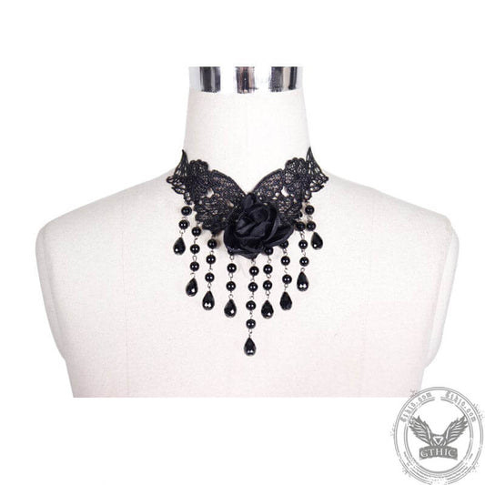 Black Rose Lace Gothic Choker