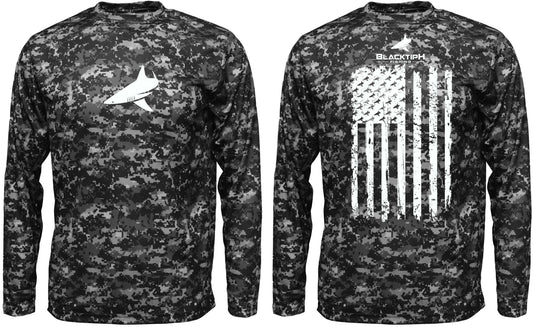 BlacktipH Performance Shirt Digital Camo Shirt - Vertical Flag with UPF 50+ Protection