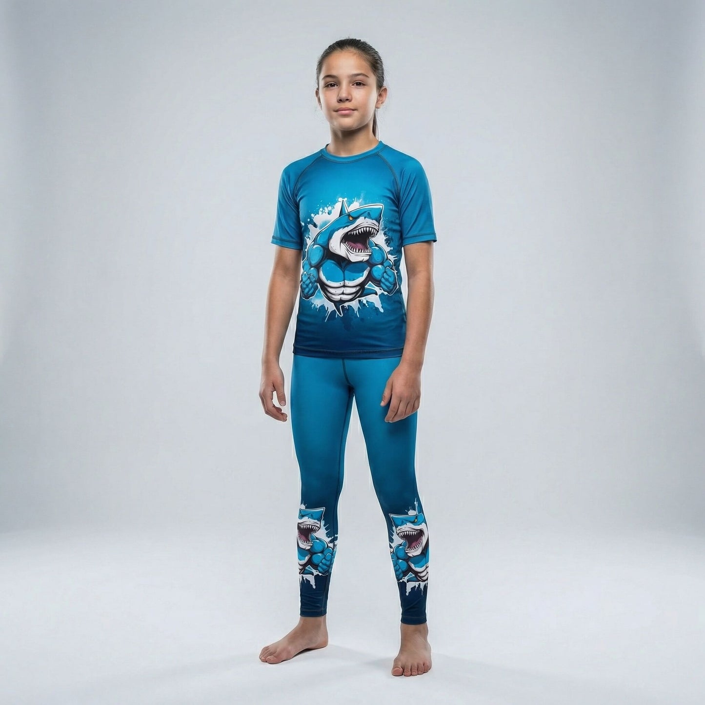 SHARK BEAST KIDS SHORT SLEEVE RASH GUARD