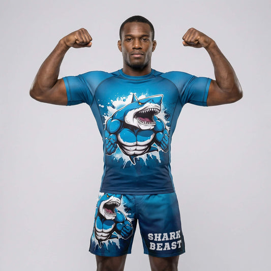 SHARK BEAST SHORT SLEEVE RASH GUARD