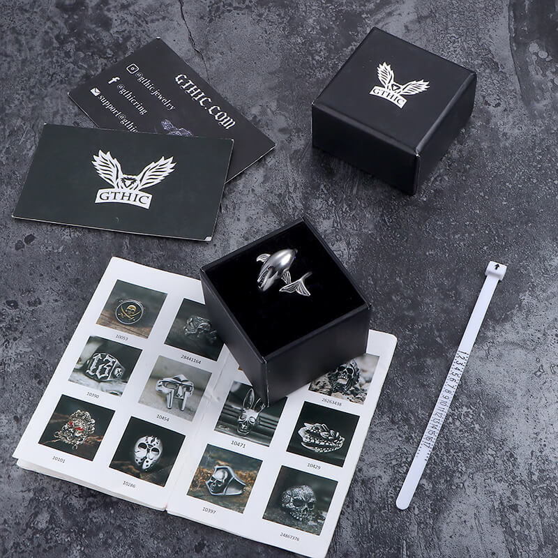 Blue Eyes Dolphin Stainless Steel Animal Ring