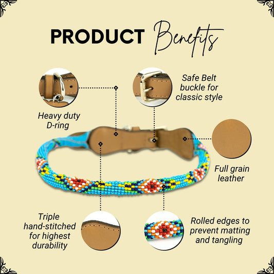 Blue Vogue Sambboho dog collar (rolled)