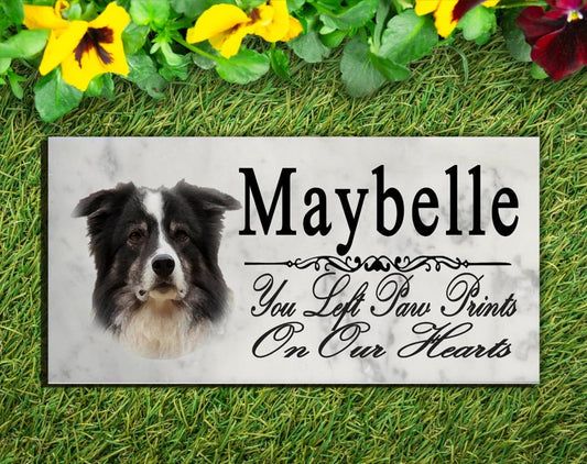 Border Collie Memorial Stone Dog Grave Marker or Garden Plaque
