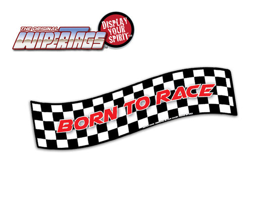 Born To Race Checkered Flag WiperTag