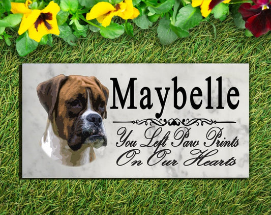Boxer Memorial Stone Plaque Dog Grave Marker or Garden Plaque
