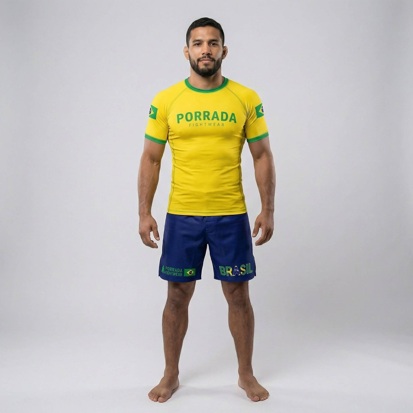 BRAZIL FLAG SHORT SLEEVE RASH GUARD