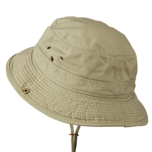 Big Size Camouflaged Brim Cotton Washed Bucket Hat