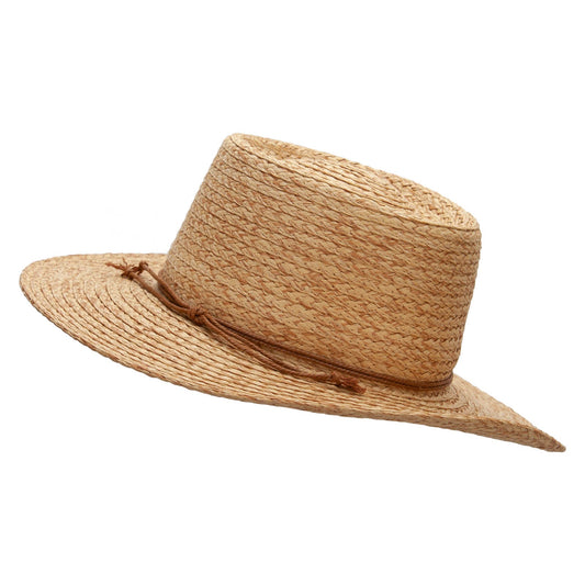 Women's Paper Braid 3" Brim Gambler Crown Hat