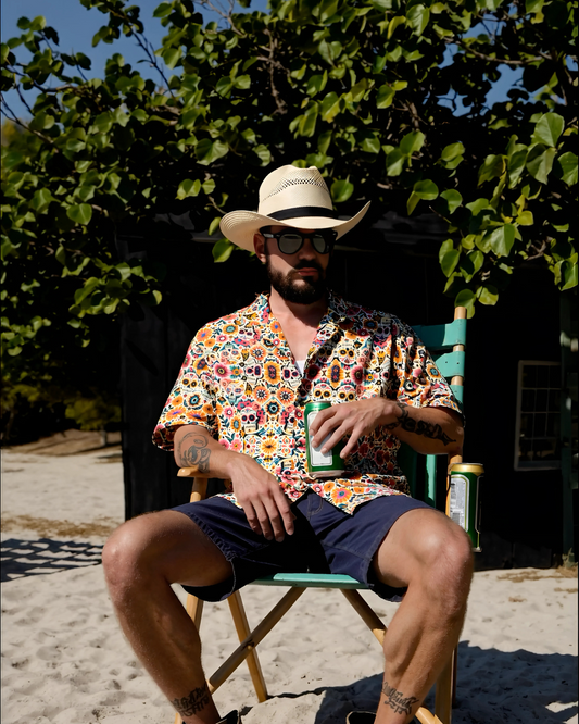 Calavera Dreams: Dia de los Muertos Button-Up Shirt