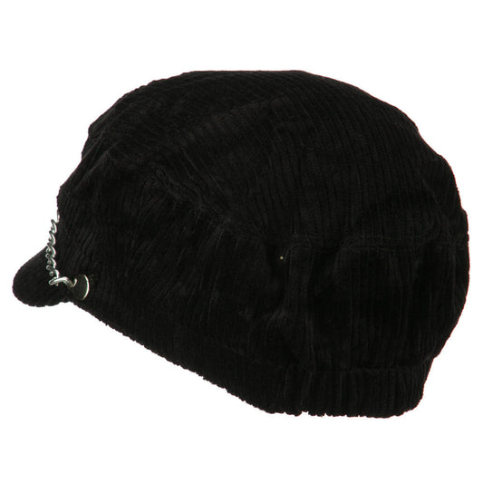 Corduroy Chain Newsboy Hat