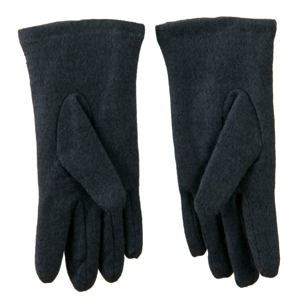 Ladies Cashmere Criss Cross Horizontal Stitching Beaded Glove