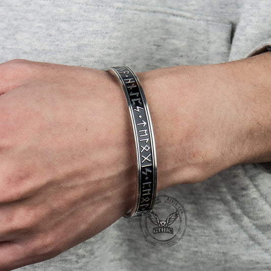Celtic Knot Runes Stainless Steel Viking Cuff Bracelet