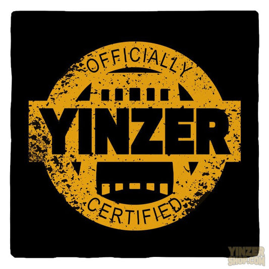 Certified Yinzer | Black & Yellow Ridged Ceramic Drink Coasters - Set of 4