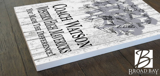 Custom Cheer Coach Gift – Signable Plaque from Team | Personalized Cheerleading Coach Wall Art