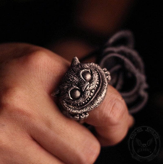 Smiling Cat Stainless Steel Ring