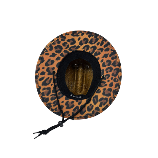 Kids Cheetah Dark Brown Straw Lifeguard Hat