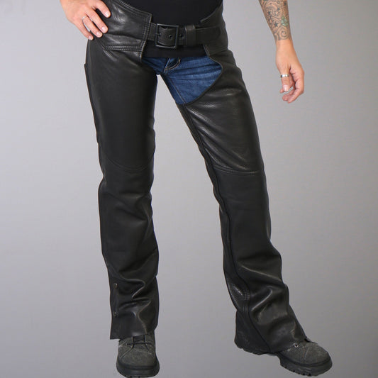 Hot Leathers CHL5001 Ladies Black USA MADE Motorcycle Biker Leather Chaps