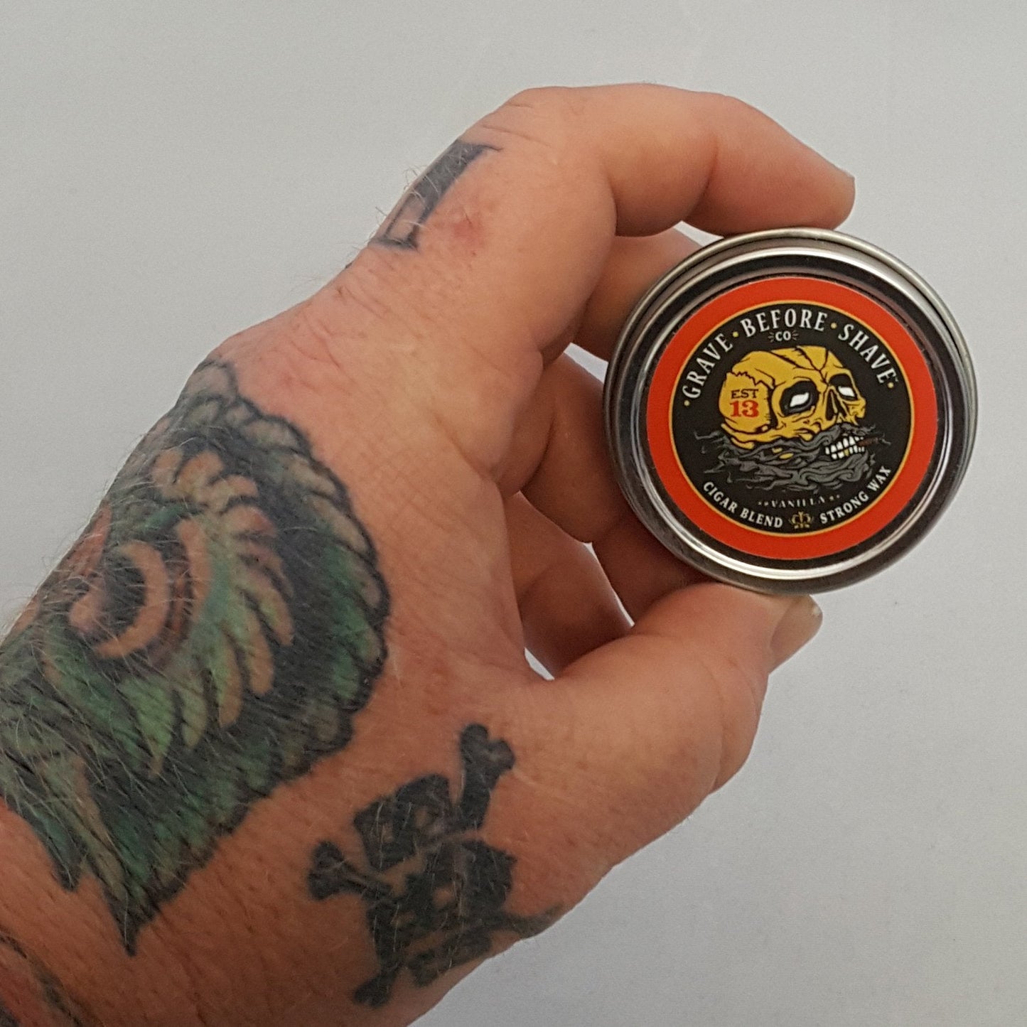 Fisticuffs™ Cigar Blend Strong Hold Mustache Wax 1 OZ. Tin
