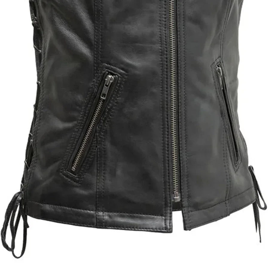 Cindy - Women's Motorcycle Sheepskin Vest