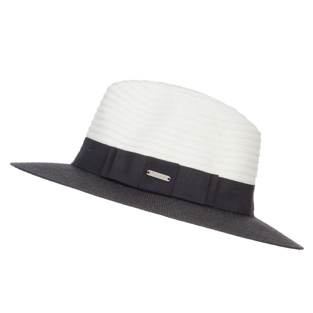 Color Block Panama Hat with Band