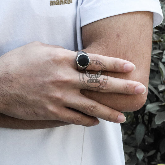 Classic Octagon Stainless Steel Ring