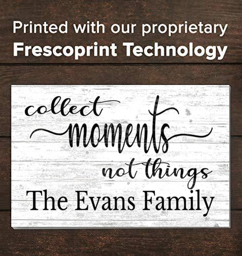 Collect Moments Not Things Family Name Sign Custom Farmhouse Style Décor