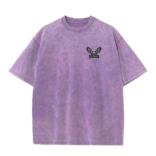 Multicolor Gthic Logo Vintage Washed T-shirt