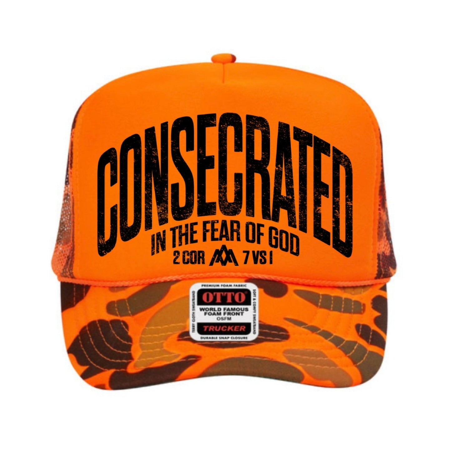 CONSECRATED Foam Trucker - Neon Orange/Camo