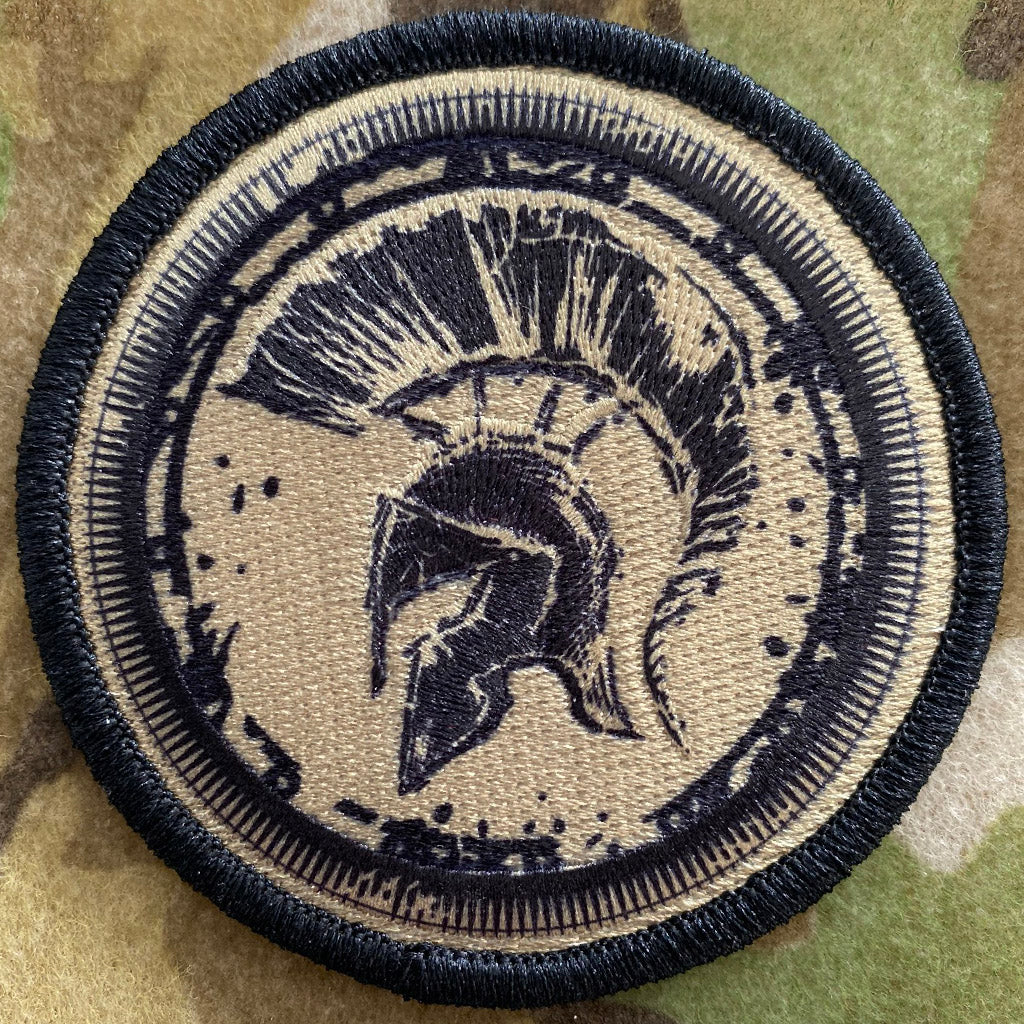 3" Spartan Helmet Molon Labe Circle