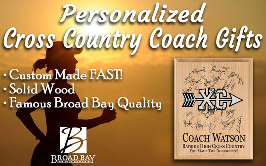 Cross Country Coach Gift Plaque Award SIGNABLE for Team Notes & Signatures