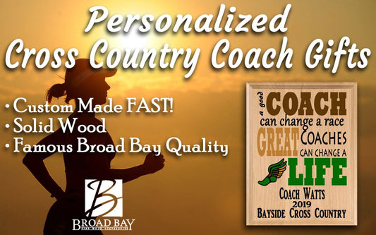 Custom Cross Country Coach Gift – Personalized Wood Plaque with Name & Year – “Great Coaches Change Lives” – Made in USA – 11x8.5