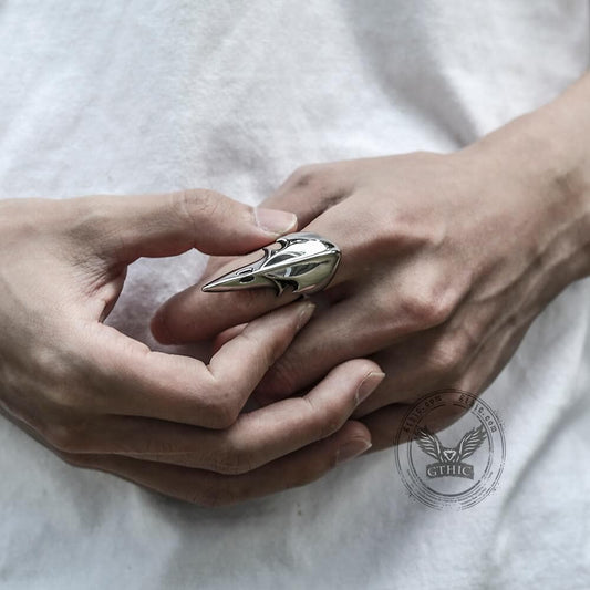 Crow Head Stainless Steel Beast Ring
