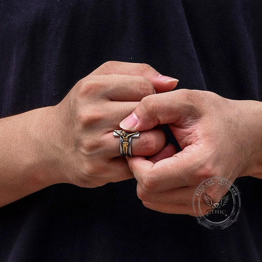 Crucifixion of Jesus Stainless Steel Cross Ring
