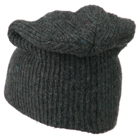 Wool Color Speckled Long Beanie